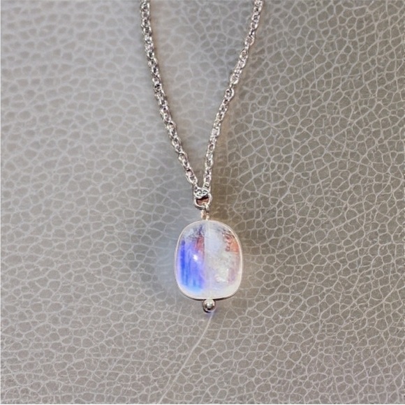 Hand Made Rainbow Moonstone Charm Necklace - Picture 8 of 8